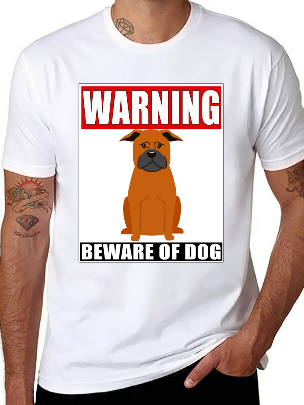 Warning Beware of Dog Graphic Tee