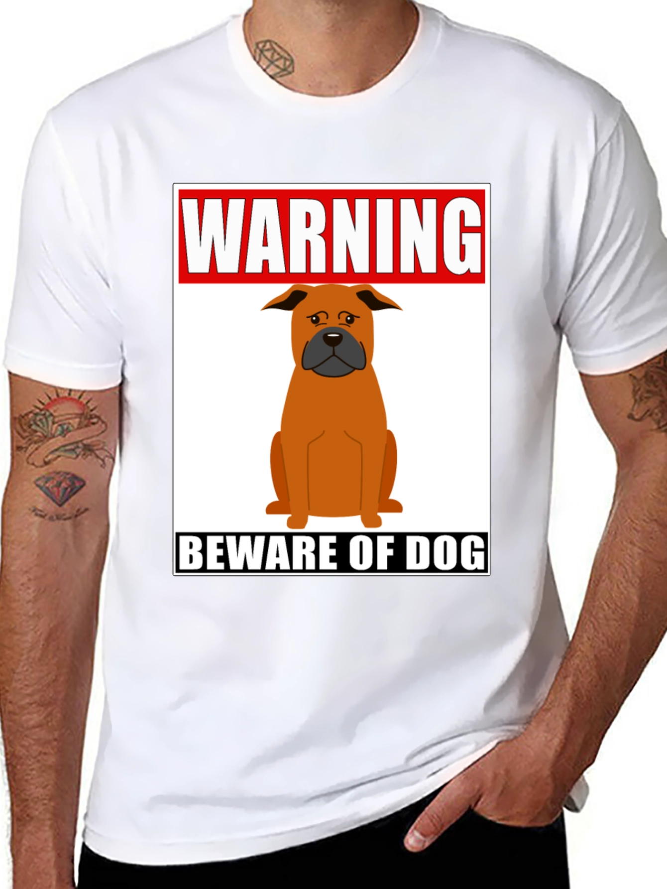 Warning Beware of Dog Graphic Tee