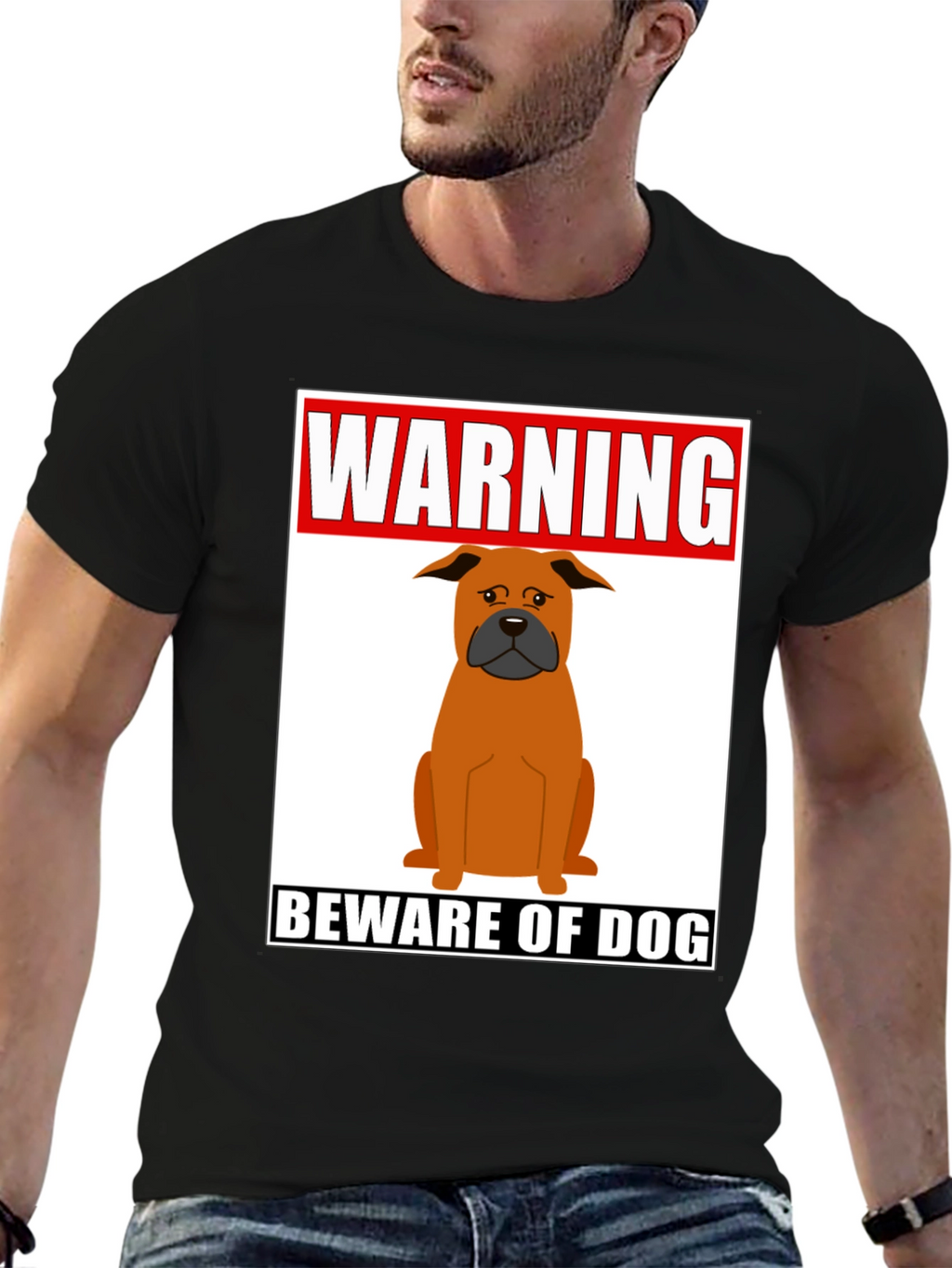 Warning Beware of Dog Graphic Tee