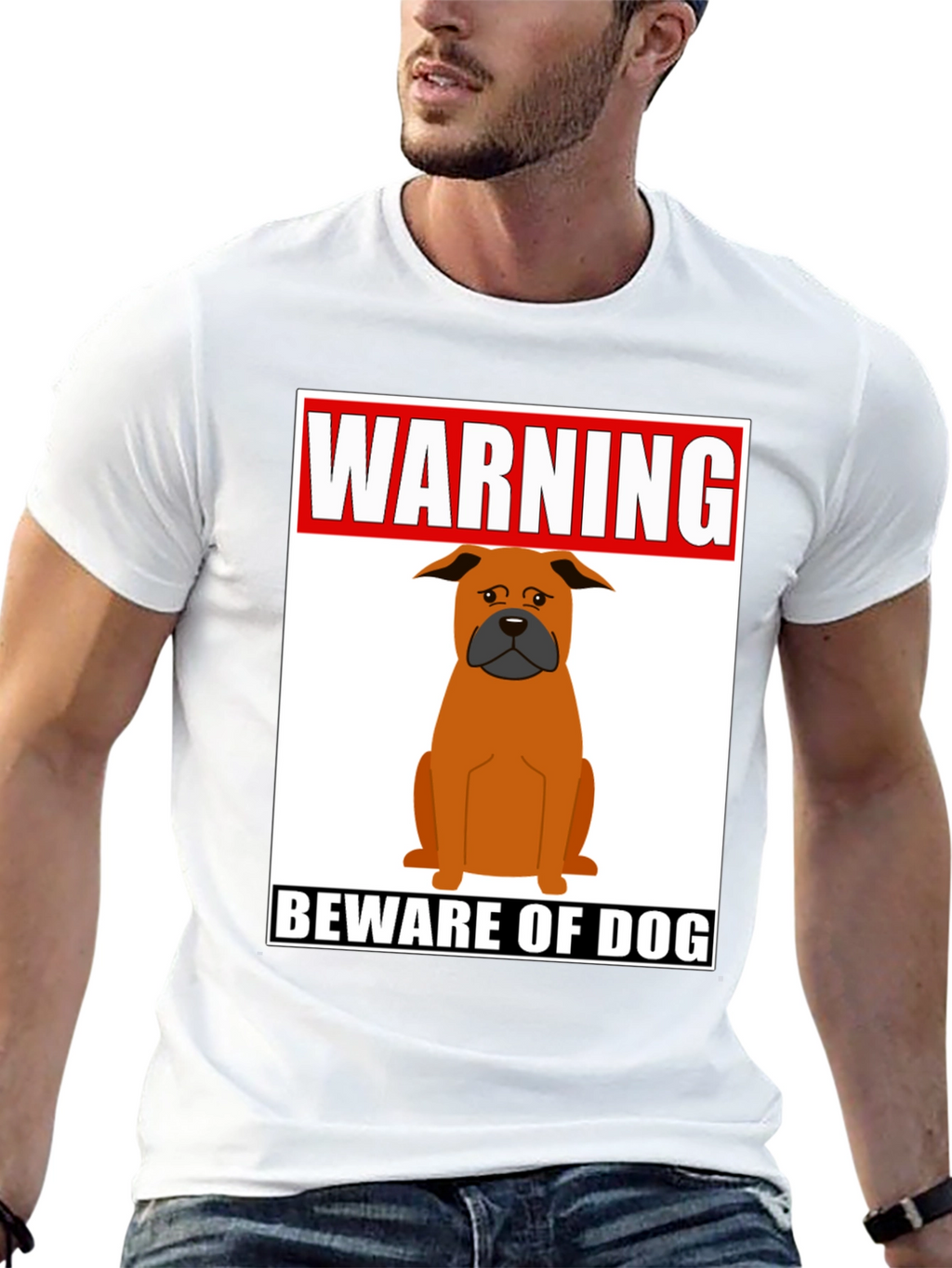 Warning Beware of Dog Graphic Tee