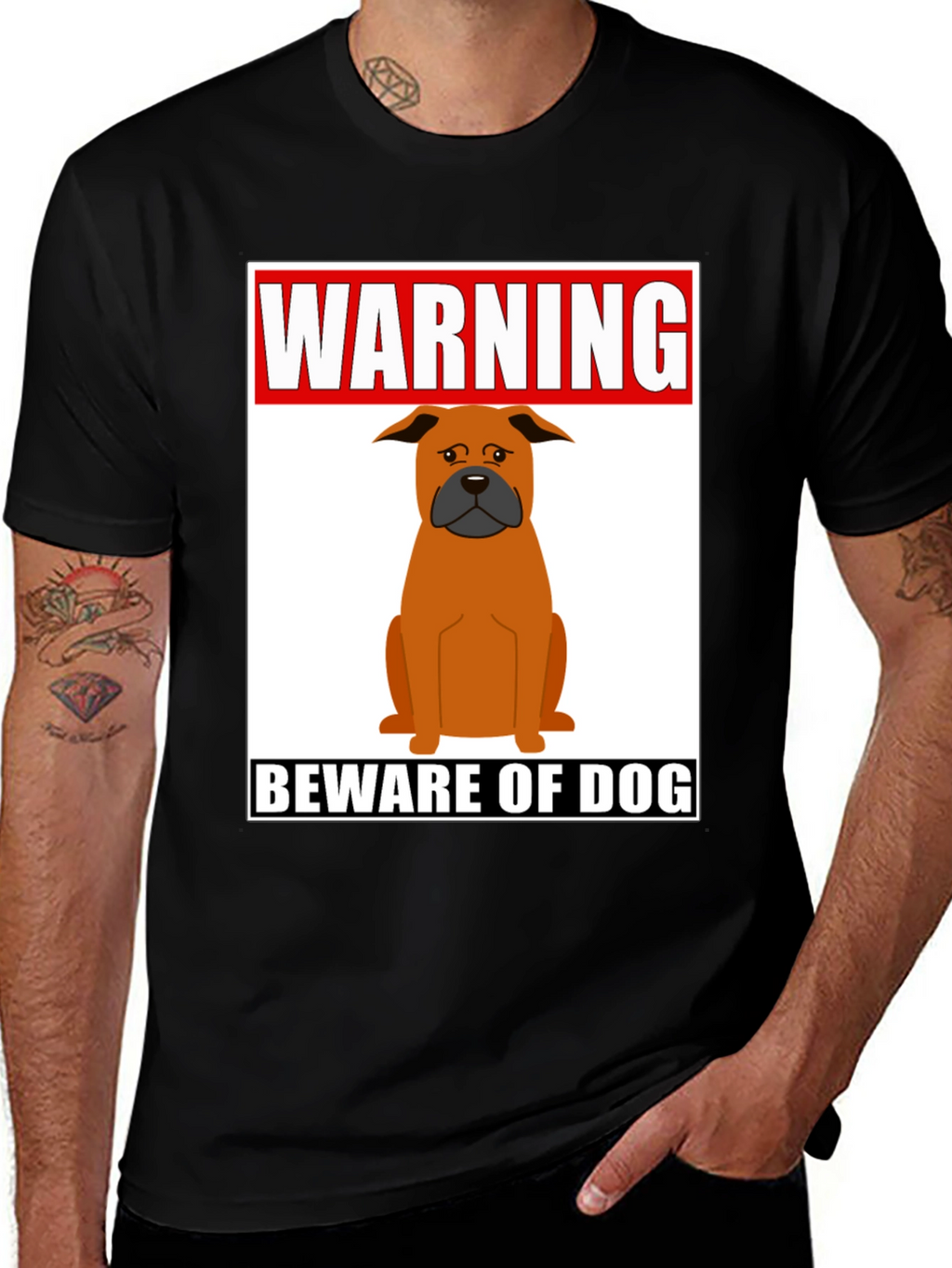 Warning Beware of Dog Graphic Tee