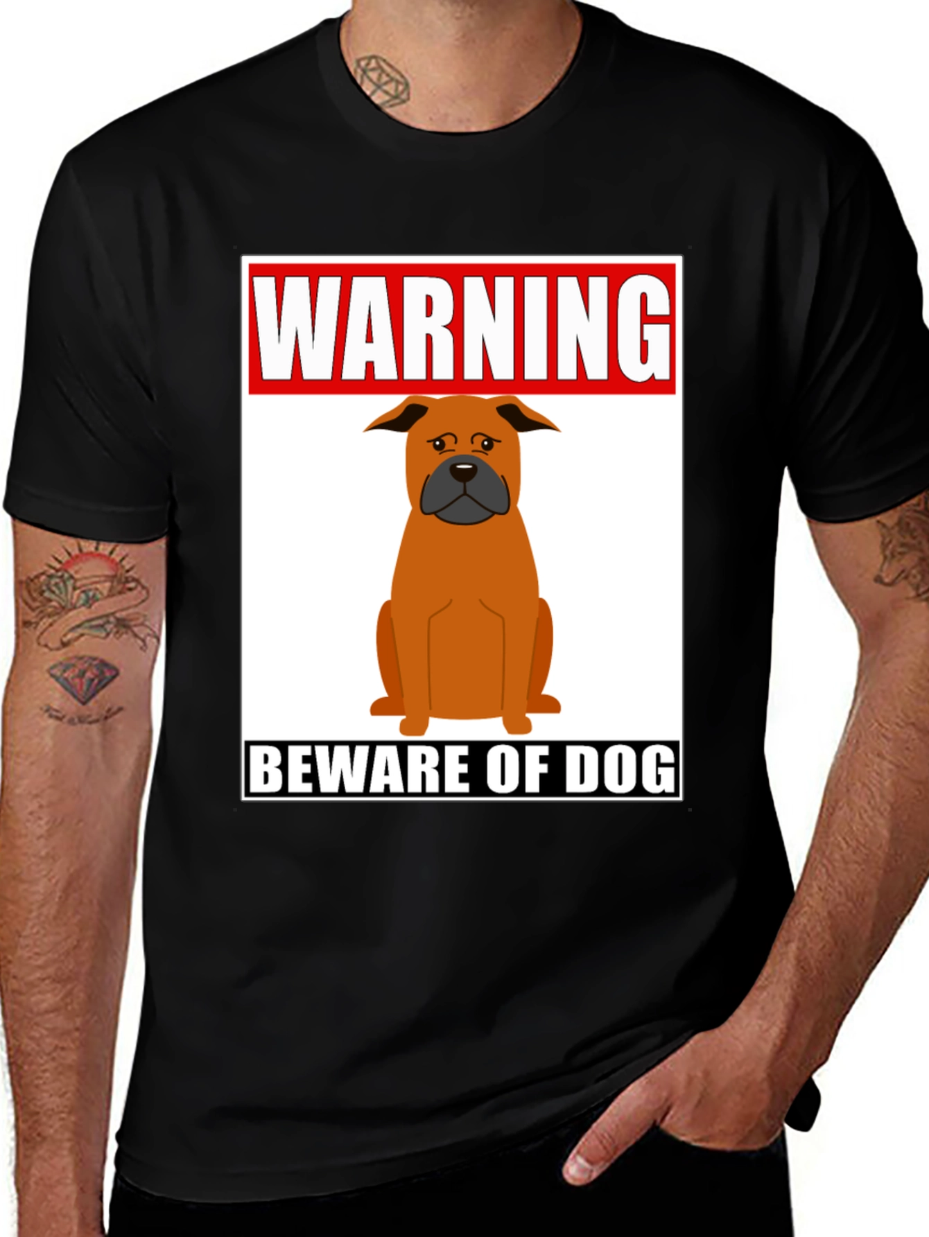 Warning Beware of Dog Graphic Tee