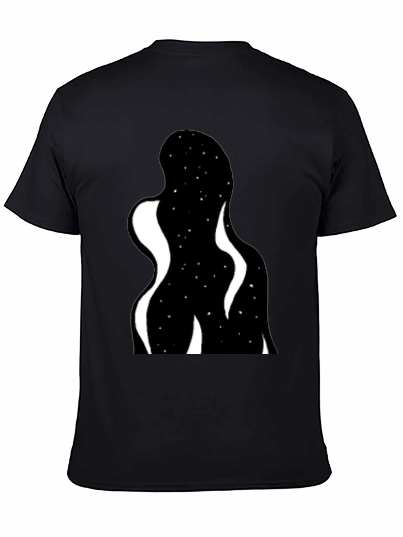 Abstract Galaxy Graphic Black Tee - Modern Style
