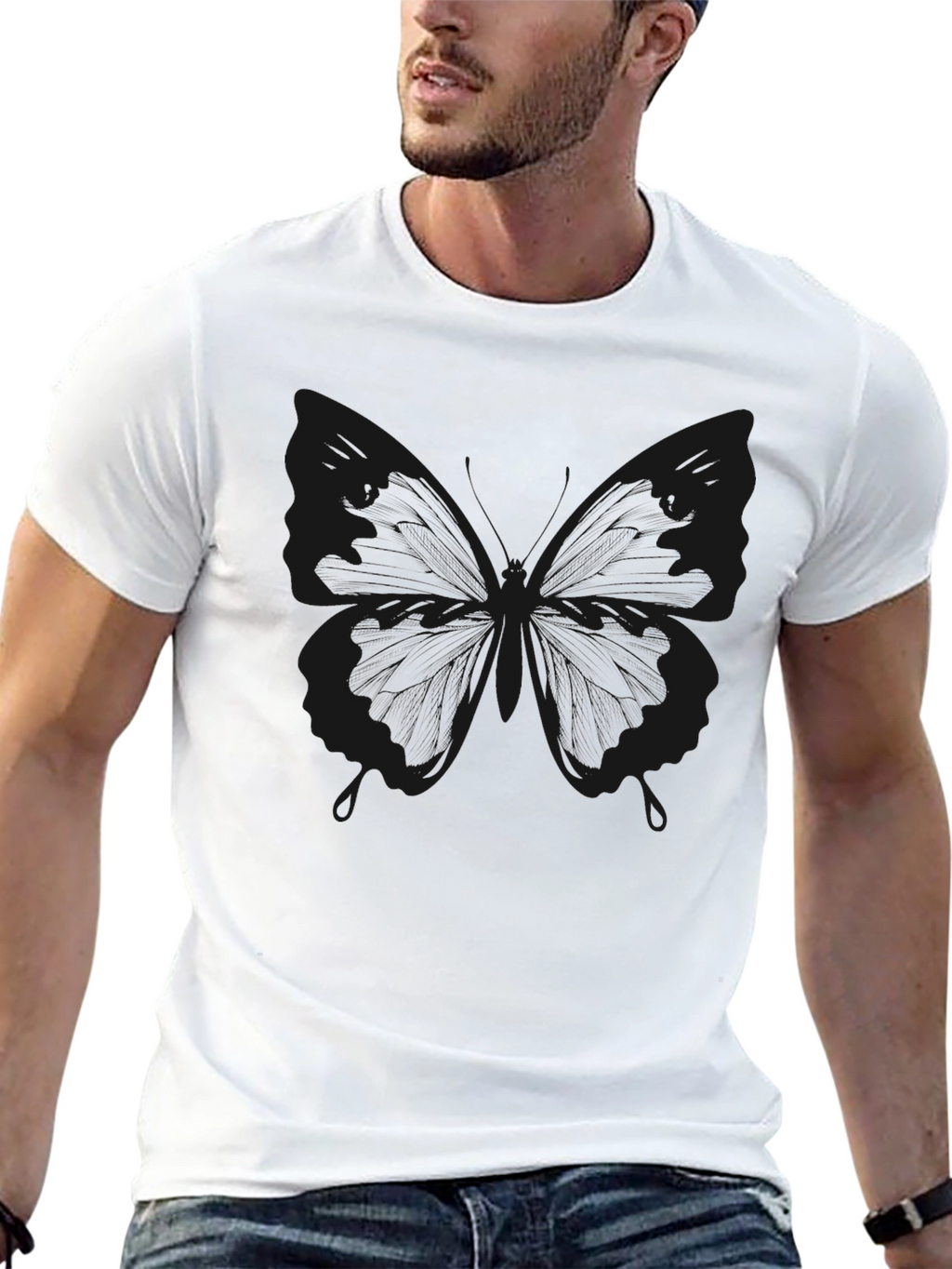 Black Butterfly Graphic T-Shirt