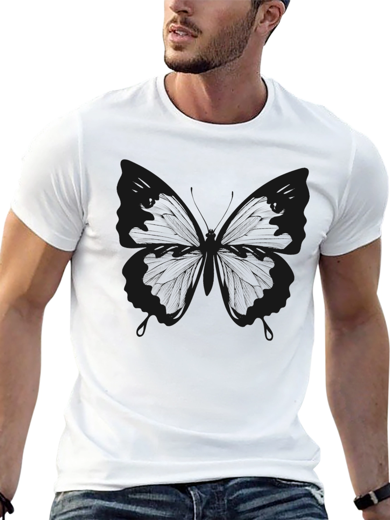 Black Butterfly Graphic T-Shirt