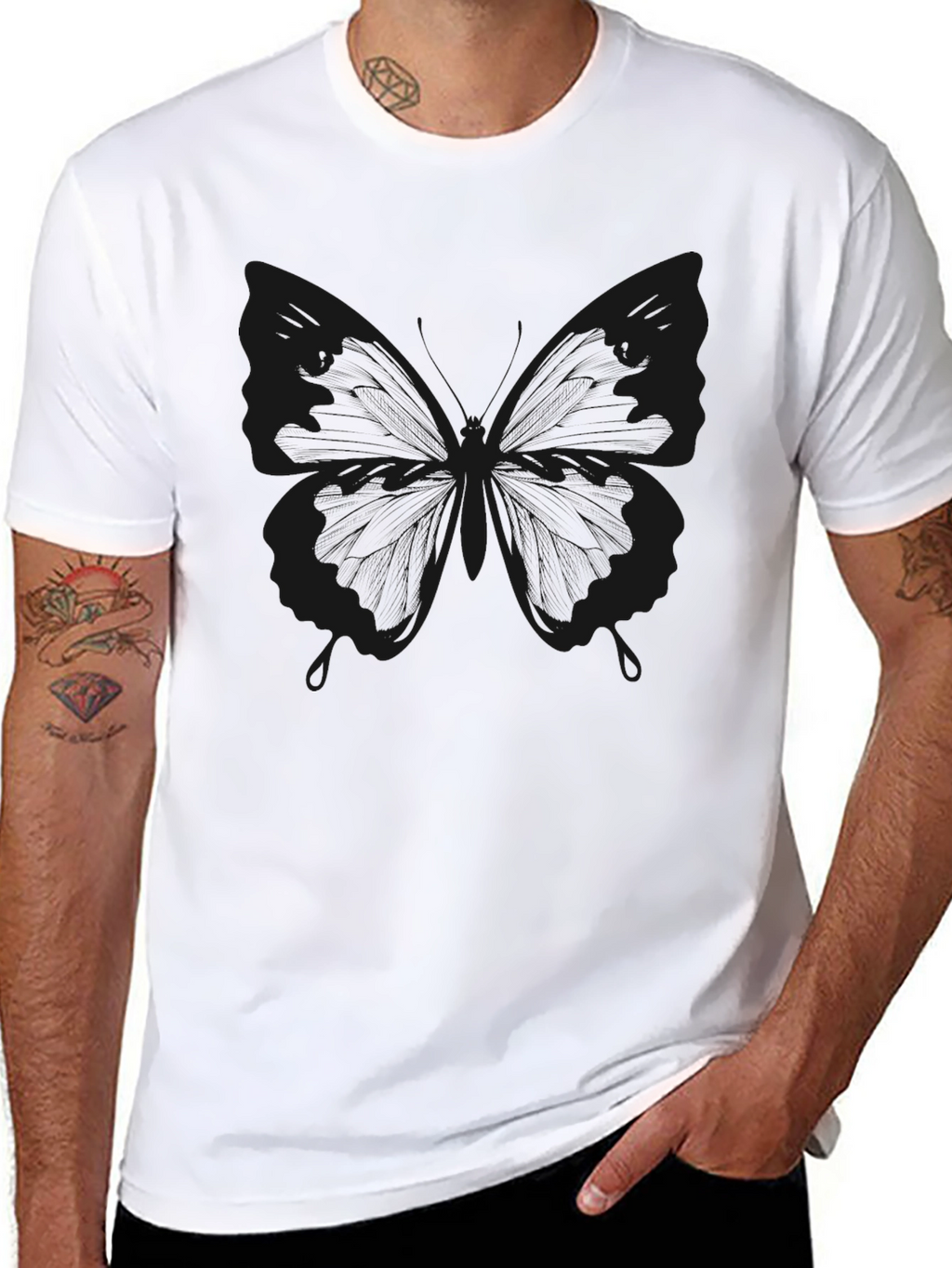Black Butterfly Graphic T-Shirt