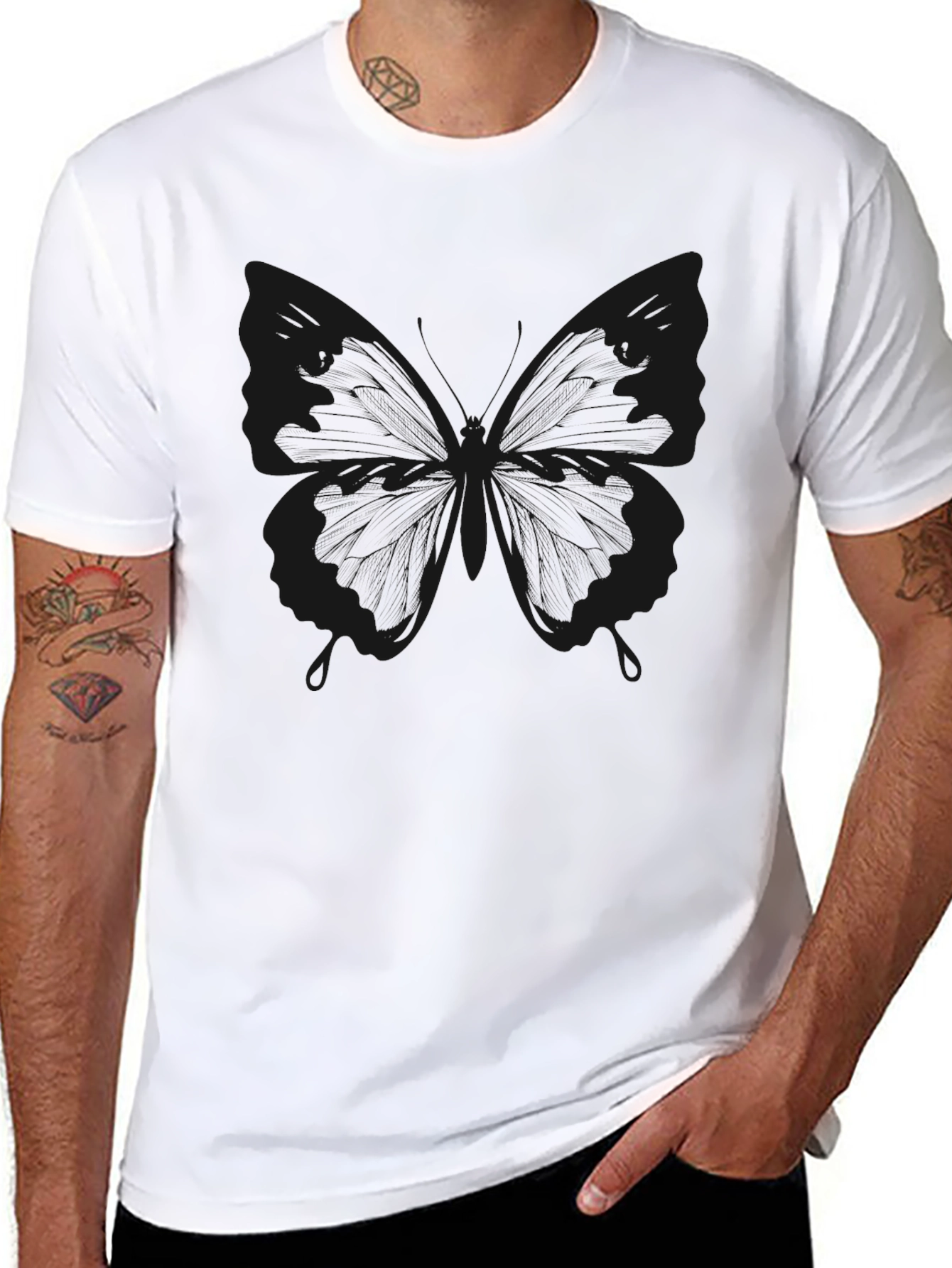Black Butterfly Graphic T-Shirt