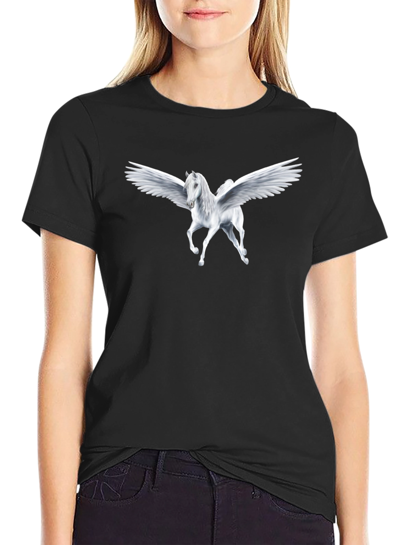 Pegasus Graphic T-Shirt - Black Cotton Tee