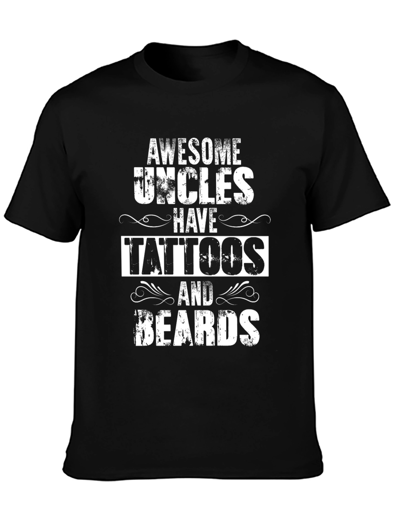 Awesome Uncles Tattoos & Beards Black T-Shirt