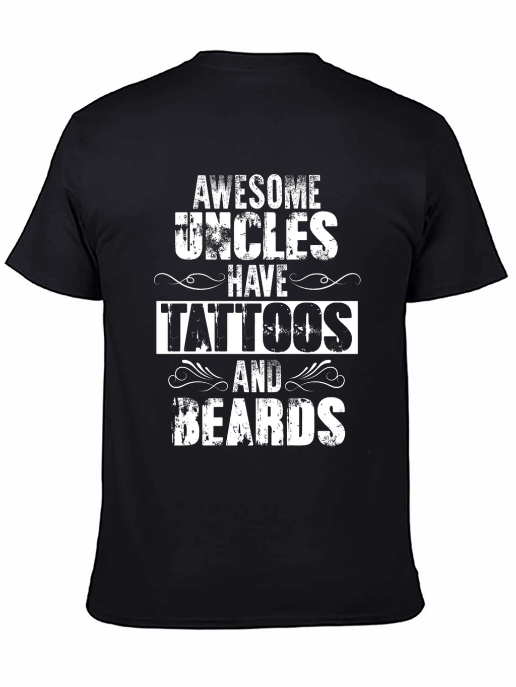 Awesome Uncles Tattoos & Beards Black T-Shirt