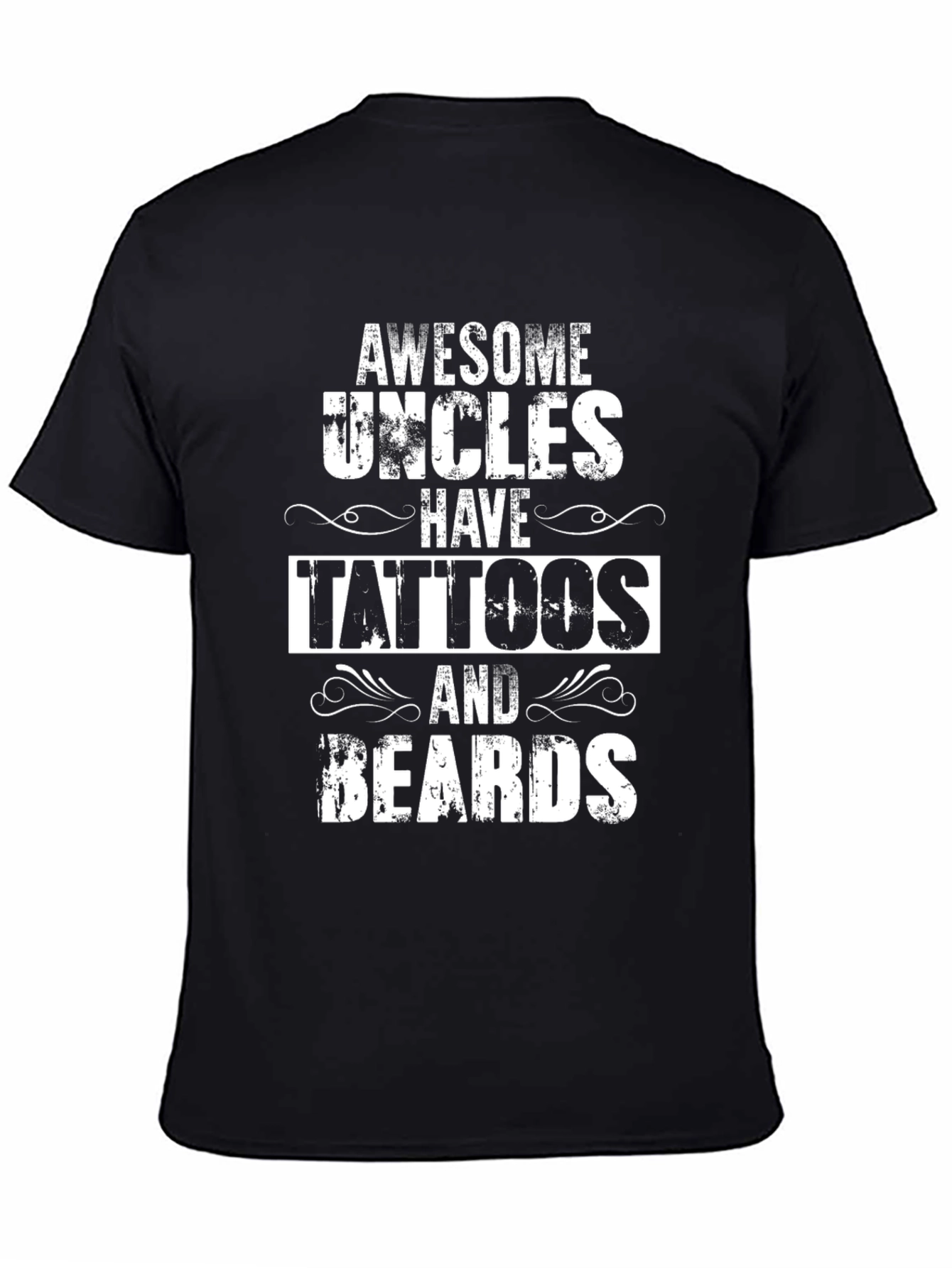 Awesome Uncles Tattoos & Beards Black T-Shirt