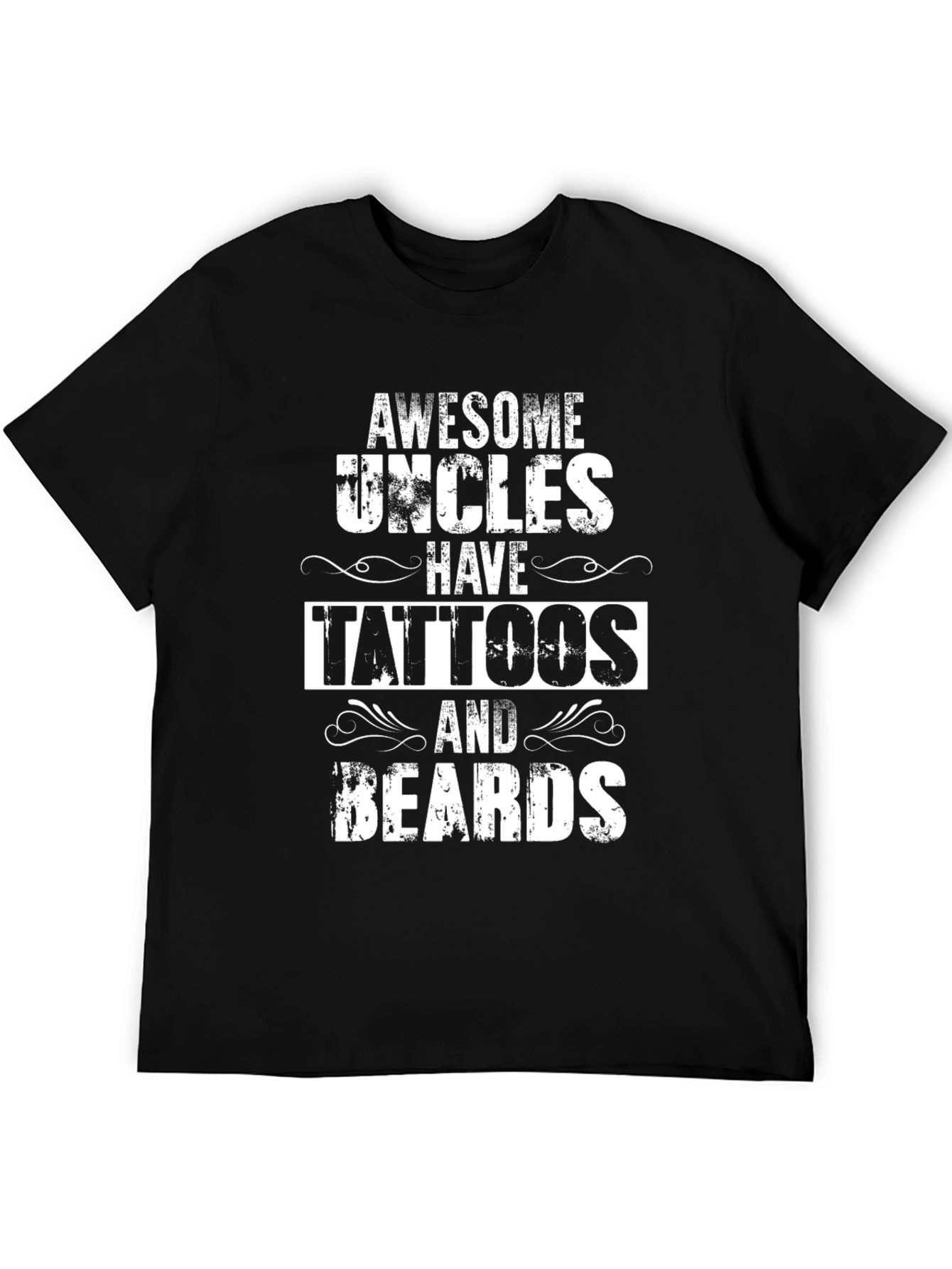 Awesome Uncles Tattoos & Beards Black T-Shirt