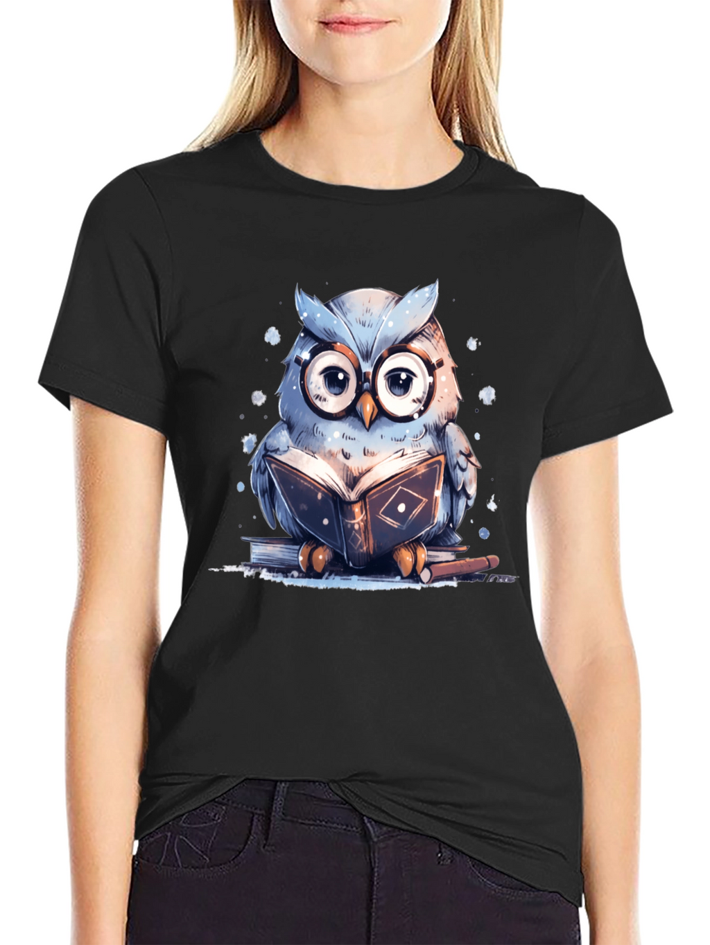 Owl Reading Book T-Shirt