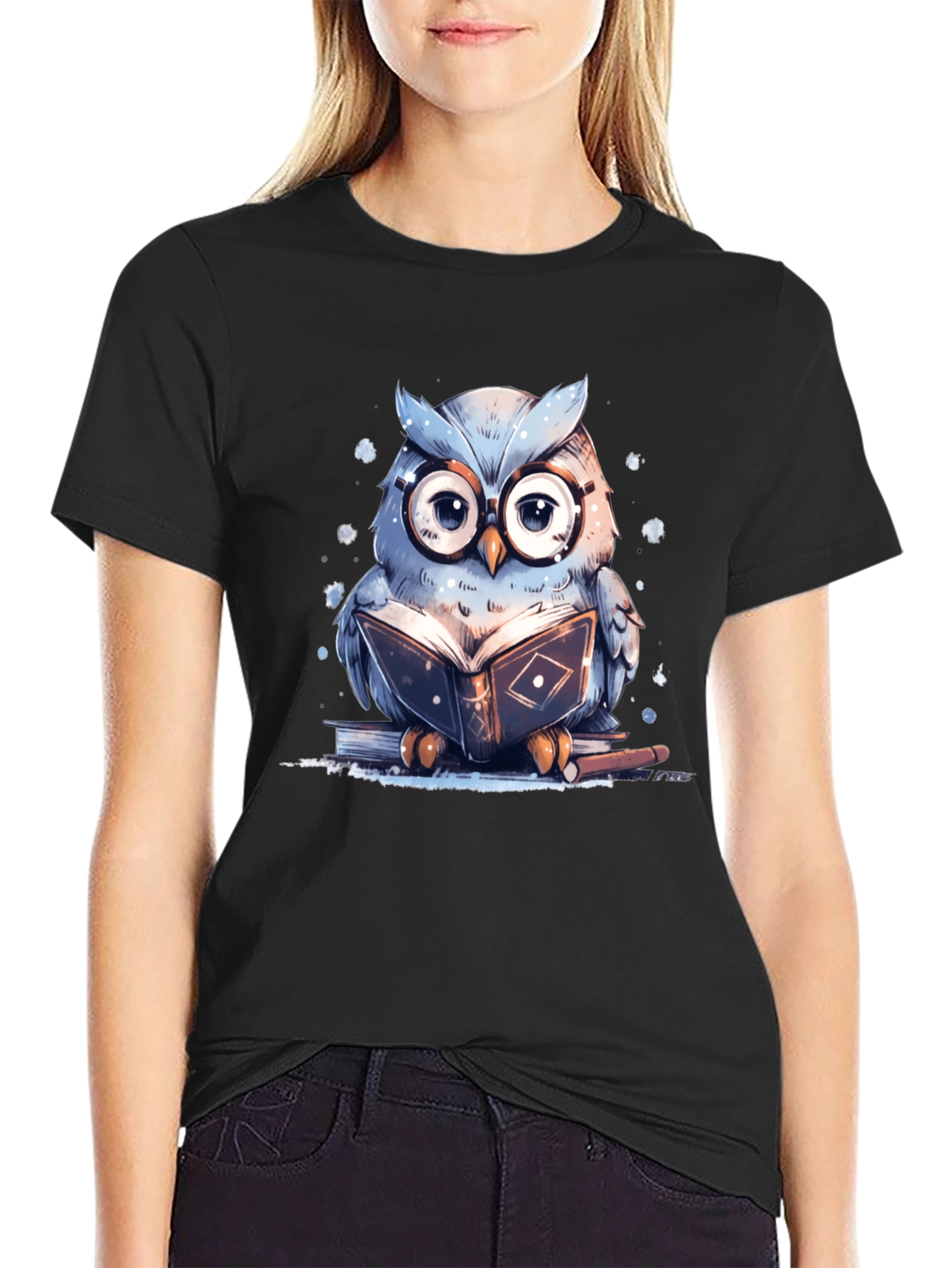 Owl Reading Book T-Shirt