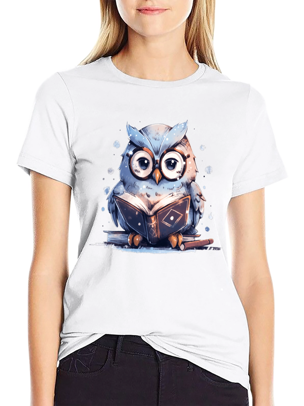 Owl Reading Book T-Shirt