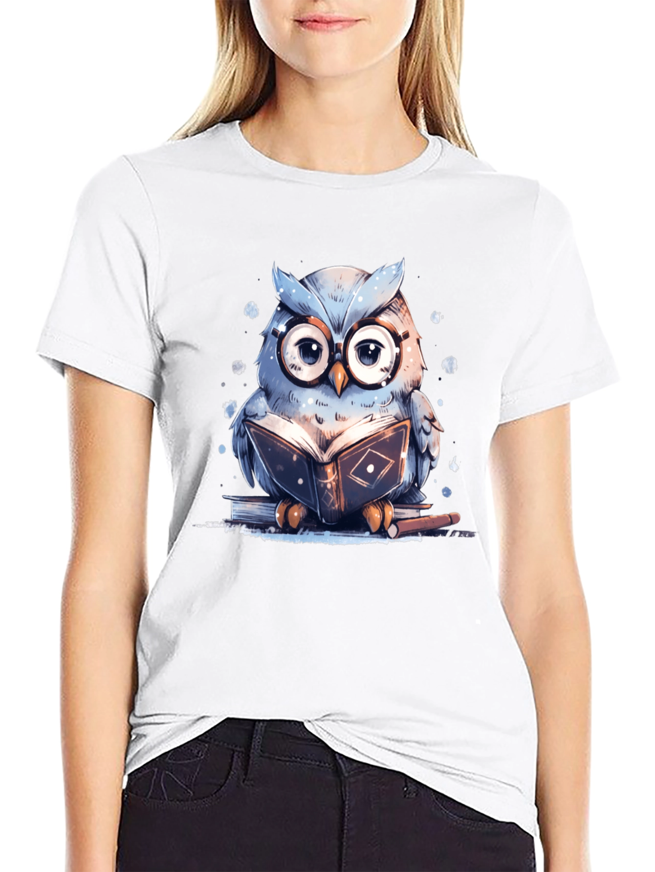 Owl Reading Book T-Shirt