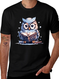 Owl Reading Book T-Shirt
