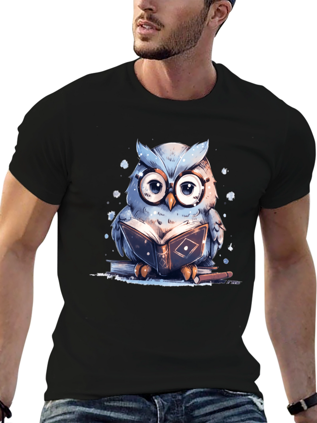 Owl Reading Book T-Shirt