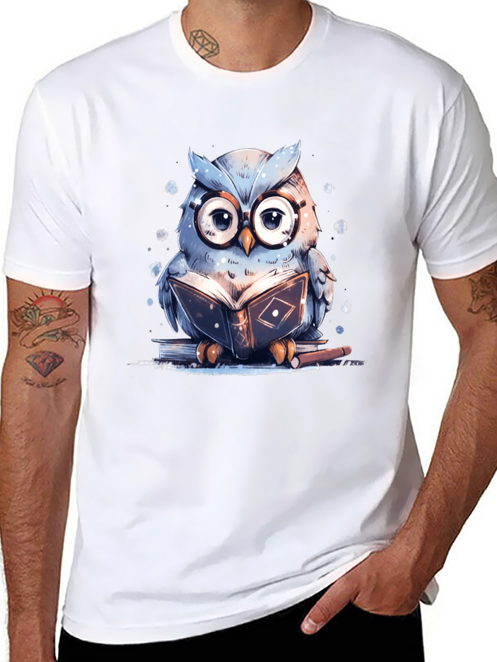 Owl Reading Book T-Shirt