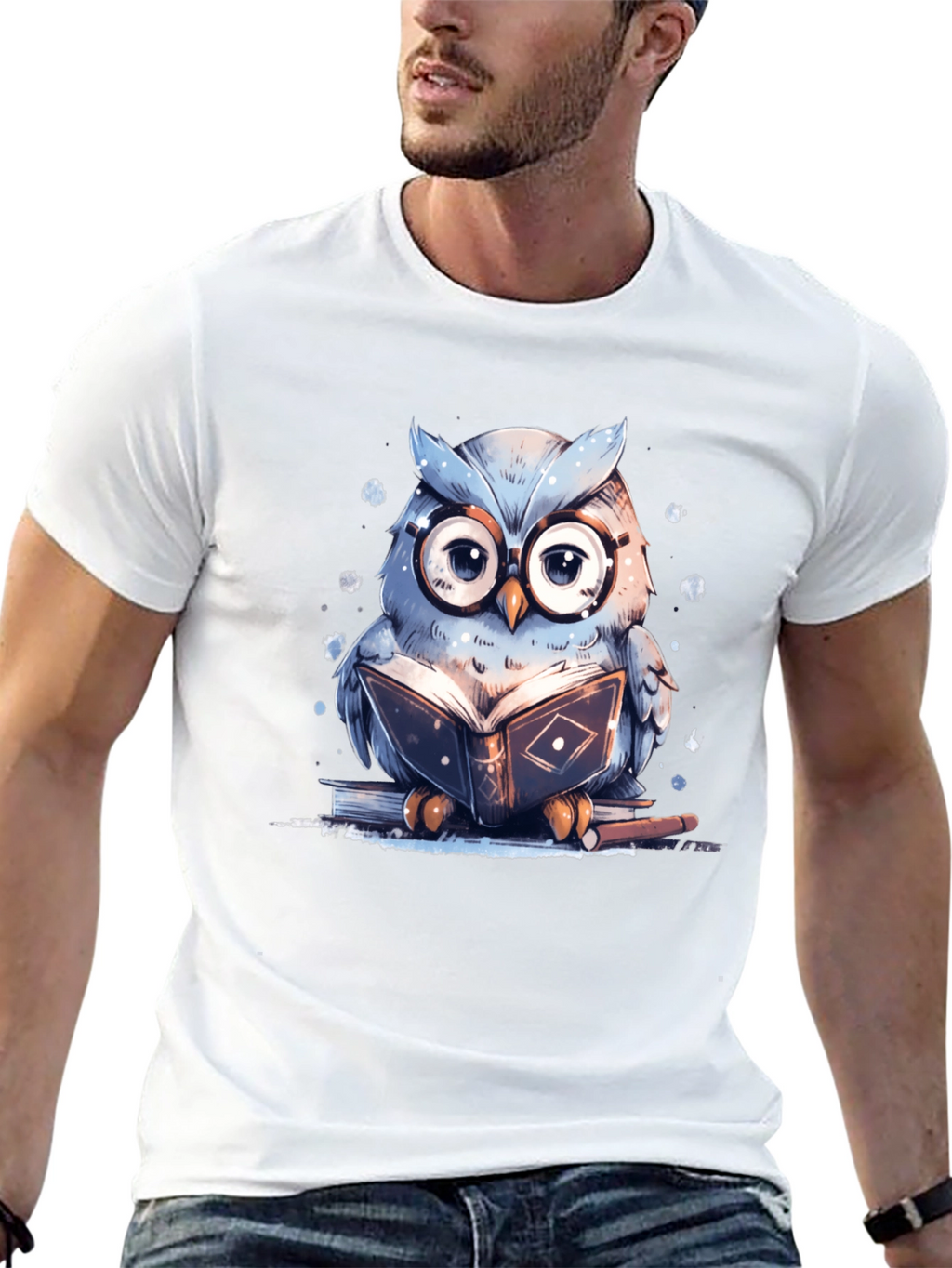 Owl Reading Book T-Shirt