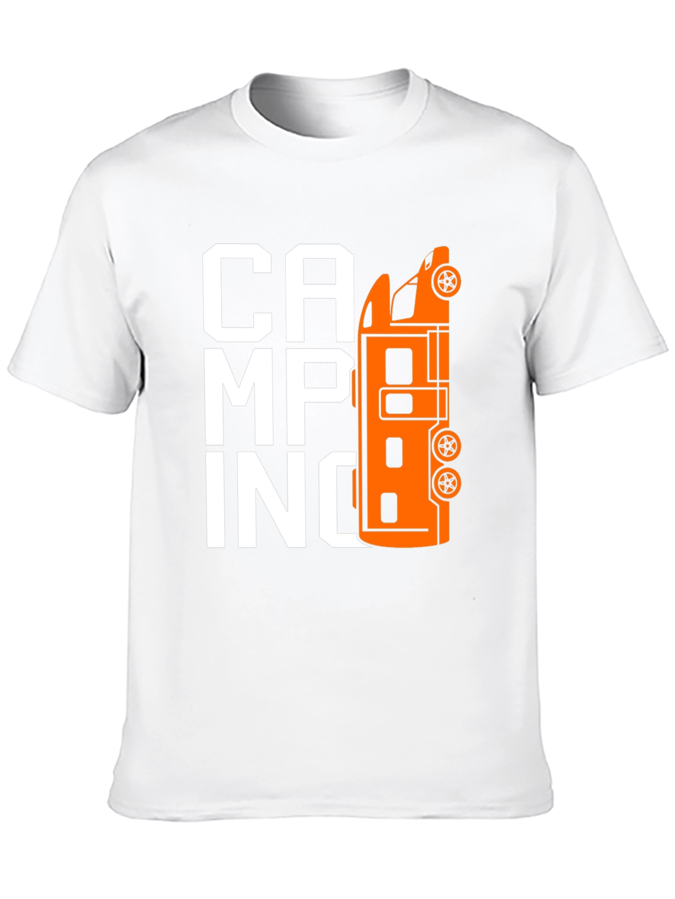 Camping Van Graphic Tee - Black Cotton T-Shirt