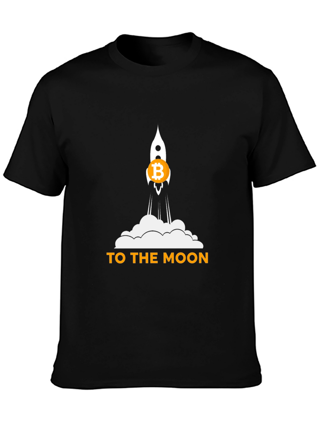 Bitcoin Rocket to the Moon Black T-Shirt