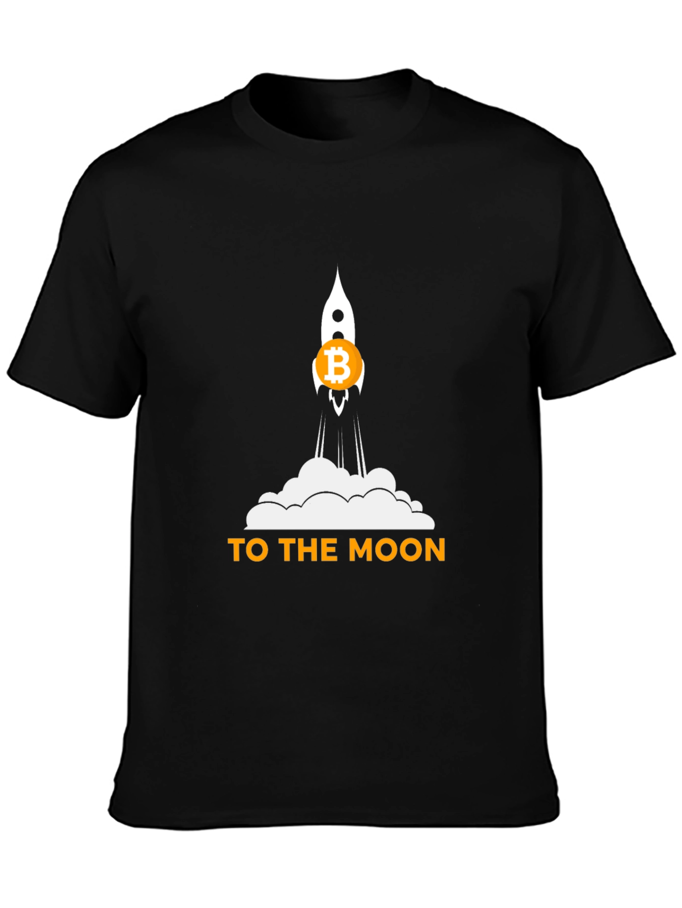 Bitcoin Rocket to the Moon Black T-Shirt