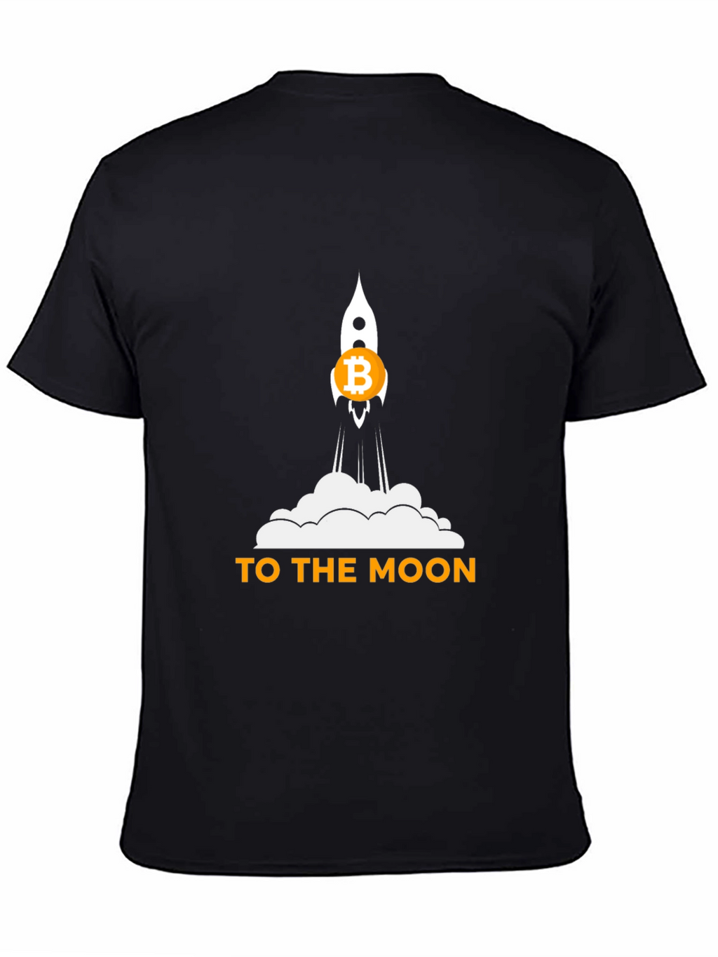 Bitcoin Rocket to the Moon Black T-Shirt