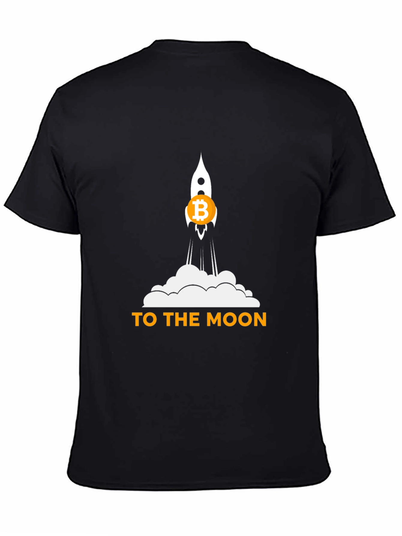 Bitcoin Rocket to the Moon Black T-Shirt