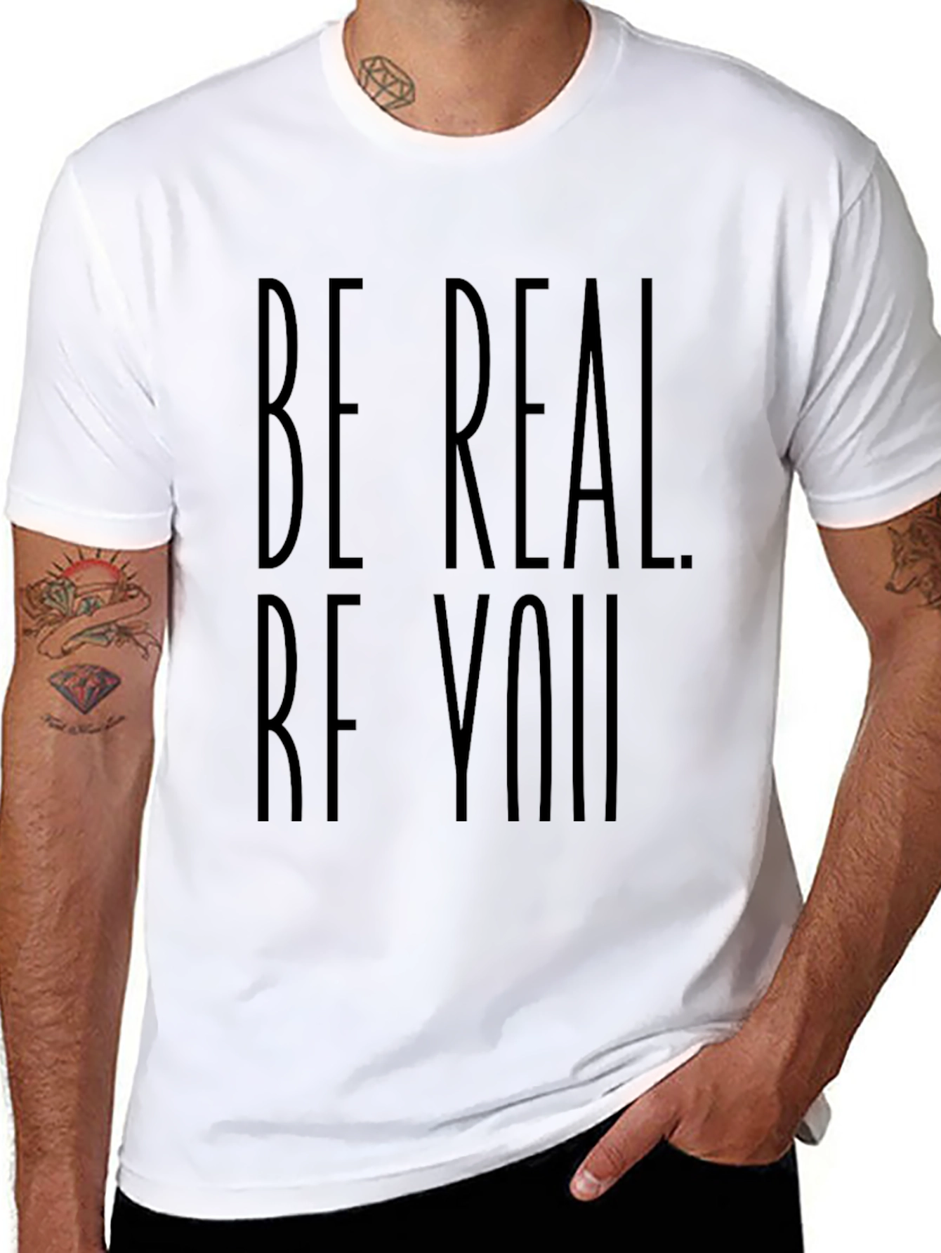Be Real Be You Black Graphic Tee