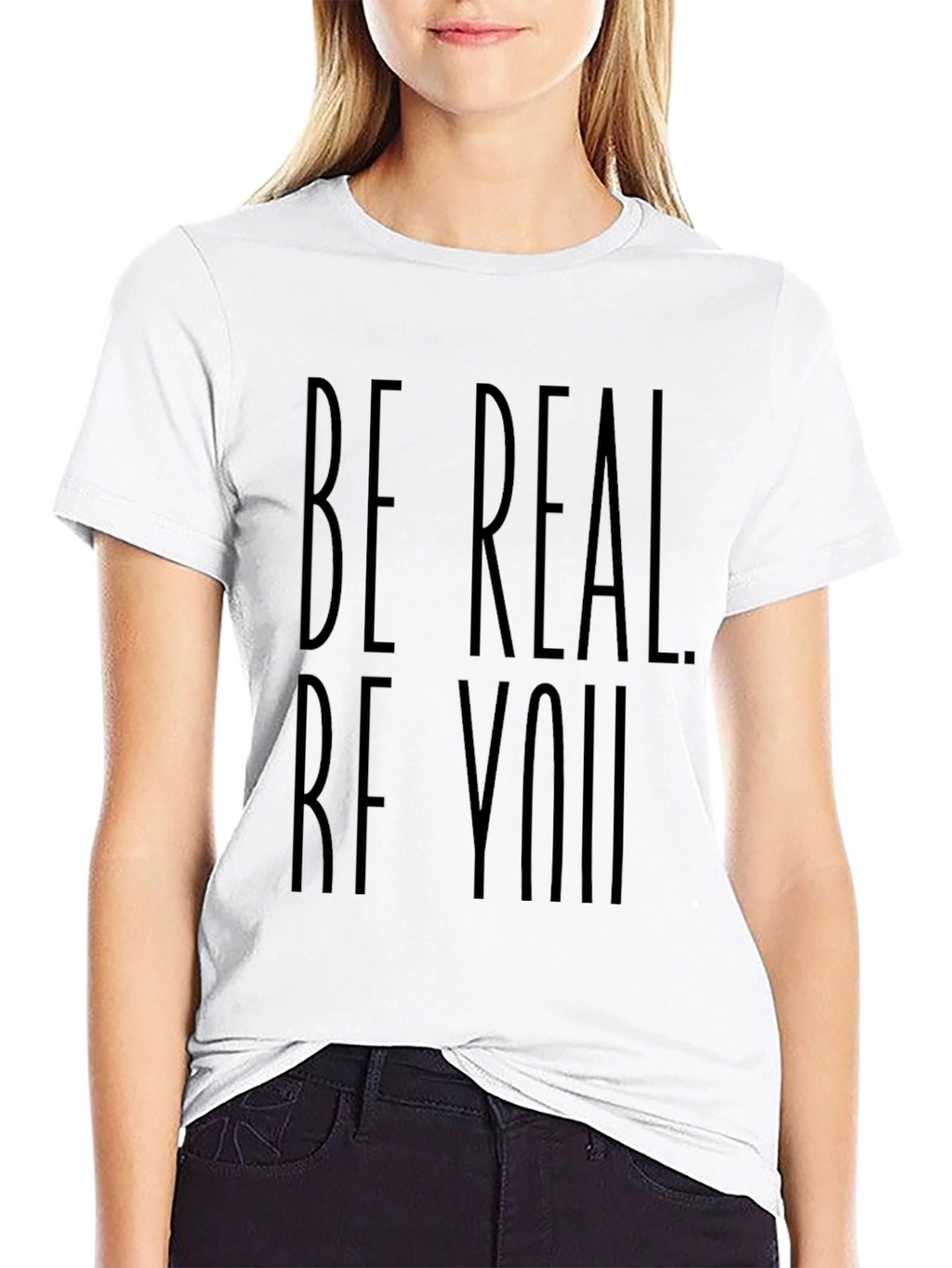 Be Real Be You Black Graphic Tee