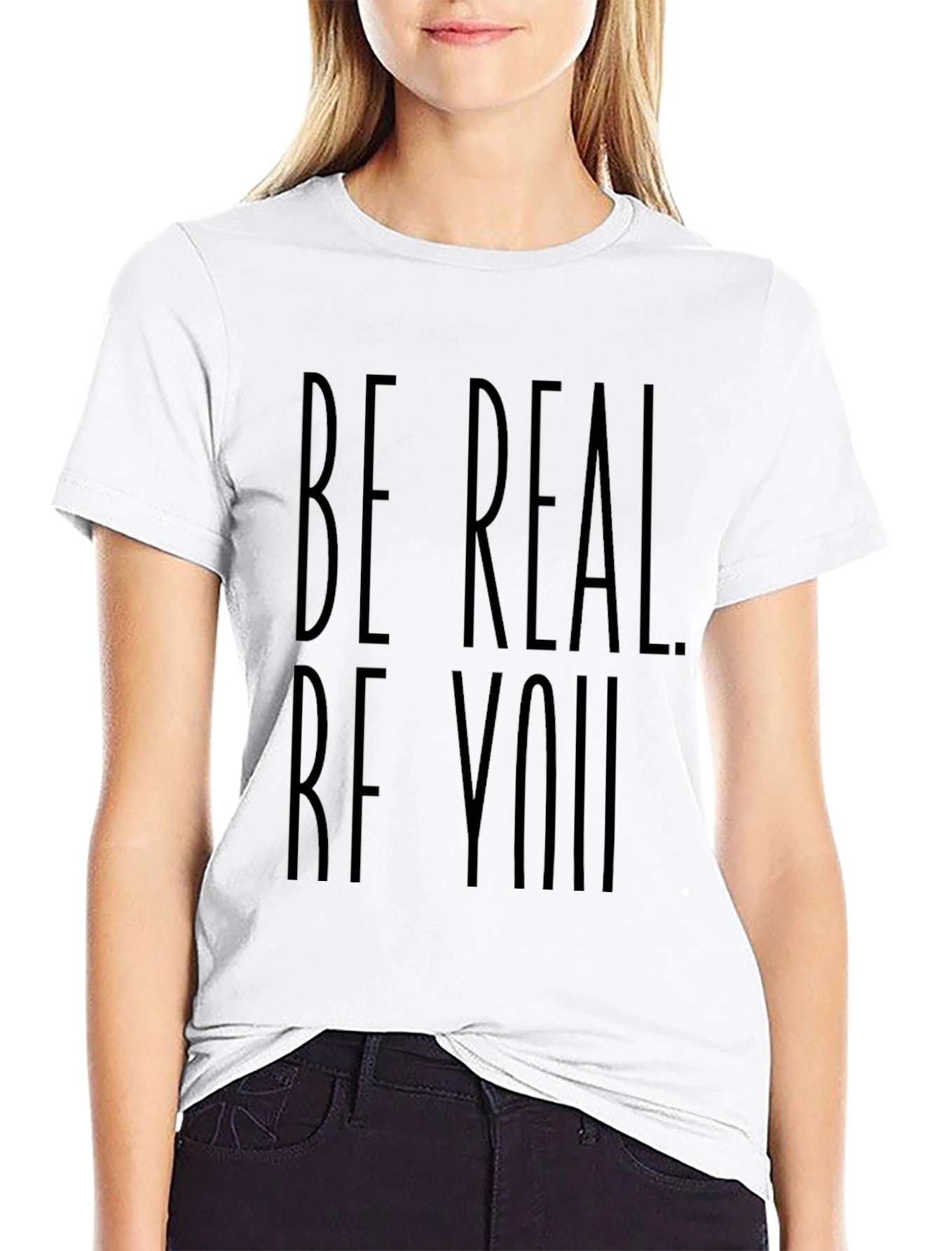 Be Real Be You Black Graphic Tee
