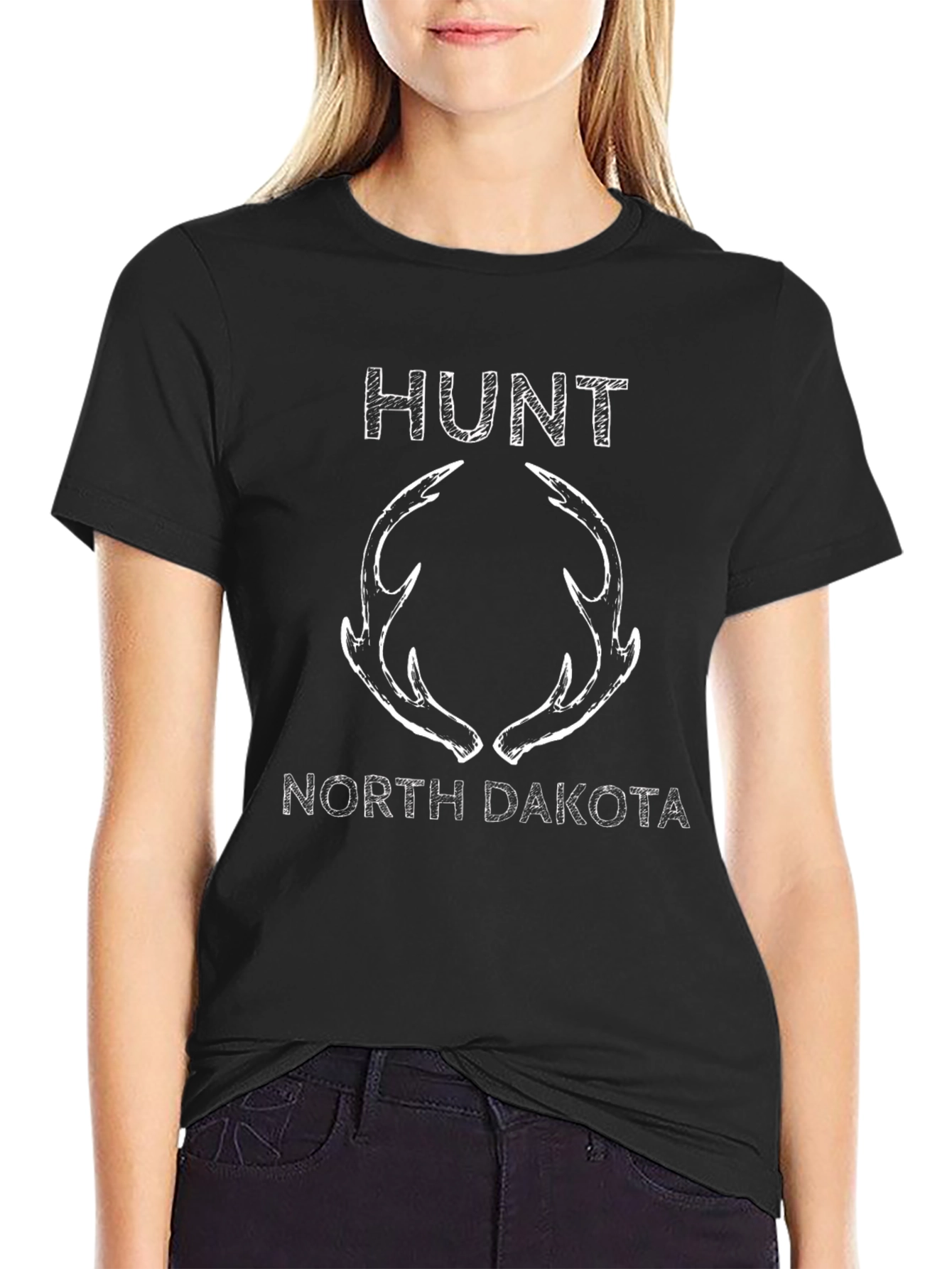 Hunt North Dakota Antler T-Shirt