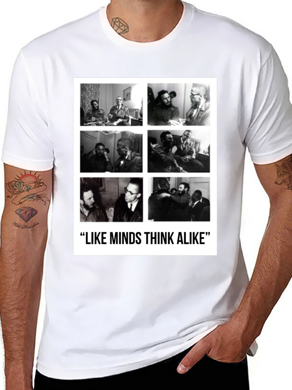 Like Minds T-Shirt: Castro & Malcolm X