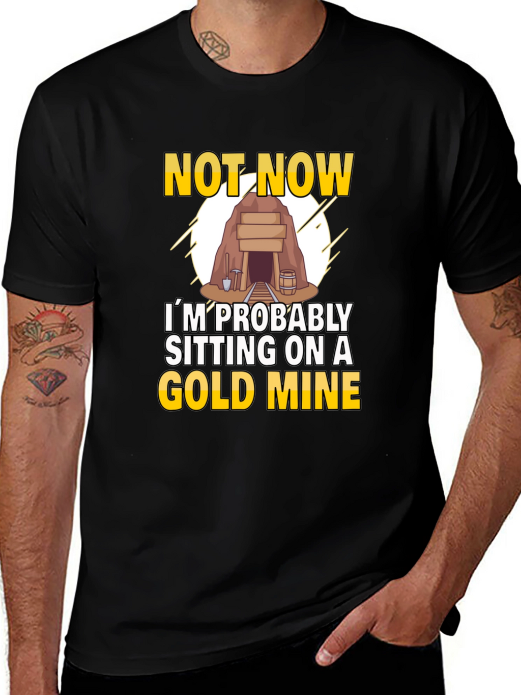 Gold Mine T-Shirt - Novelty Graphic Tee