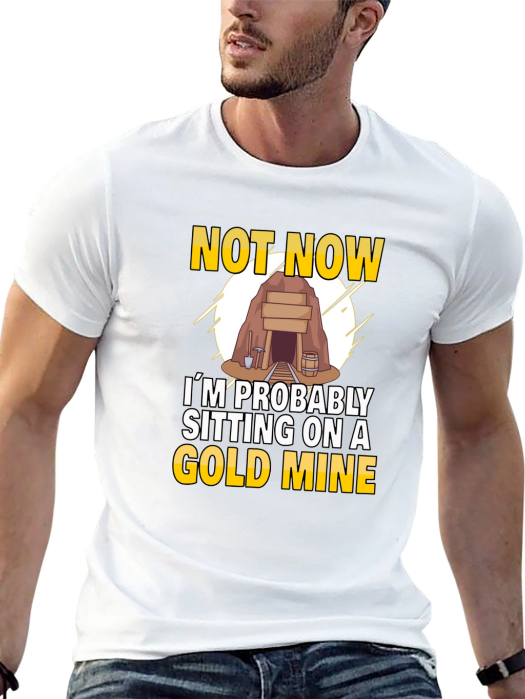 Gold Mine T-Shirt - Novelty Graphic Tee