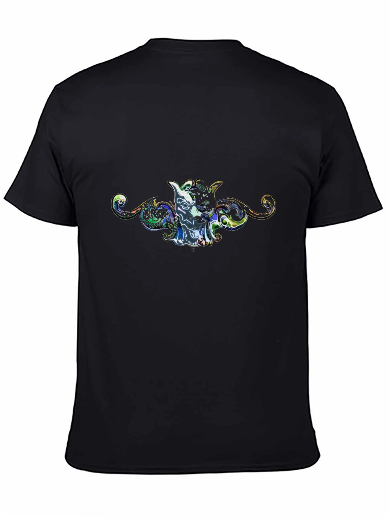 Artistic Graphic Print Black Tee