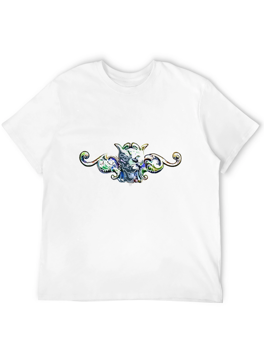 Artistic Graphic Print Black Tee
