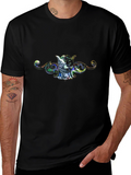 Artistic Graphic Print Black Tee
