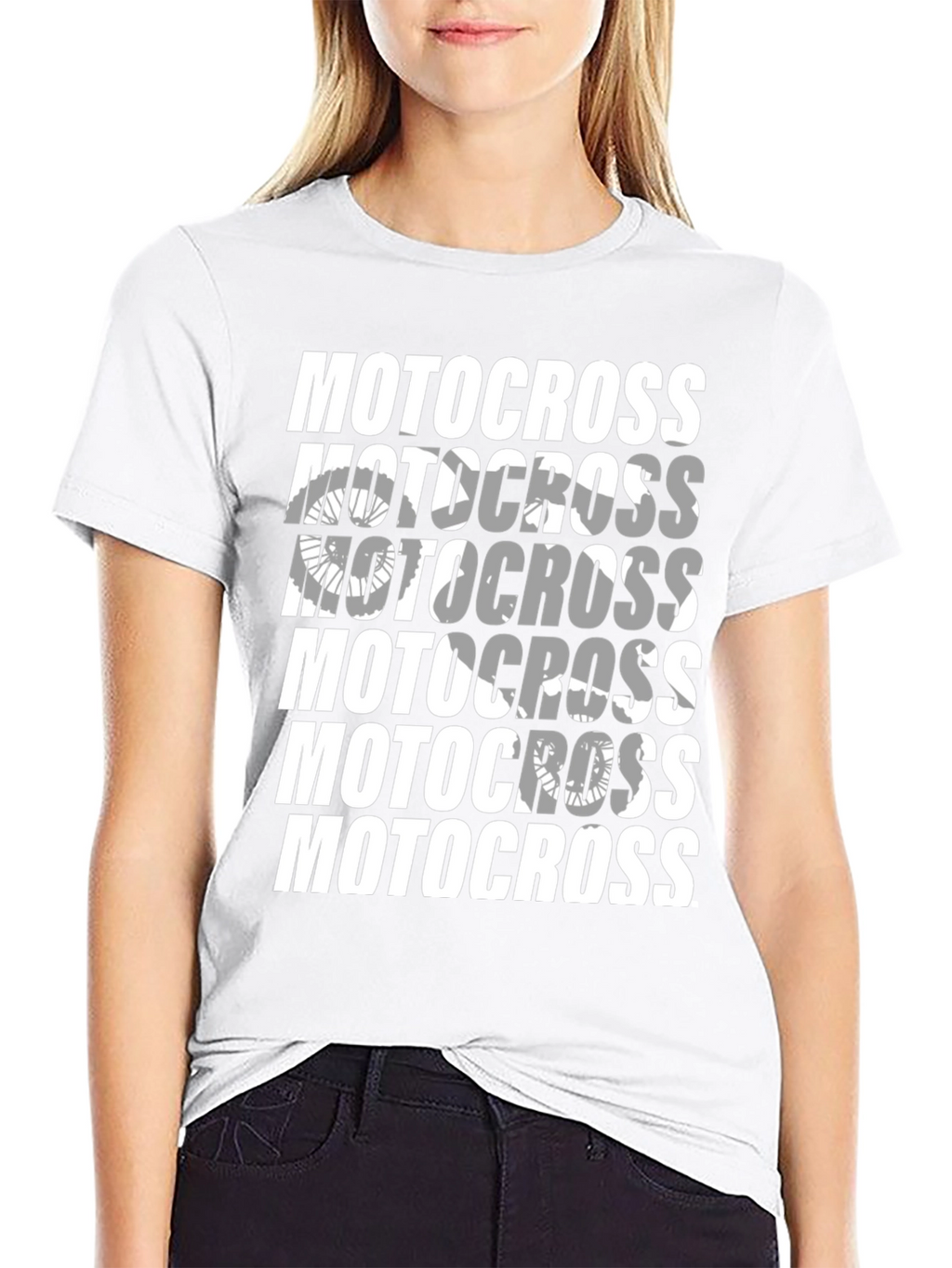 Motocross Graphic Print Crew Neck T-Shirt