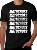 Motocross Graphic Print Crew Neck T-Shirt
