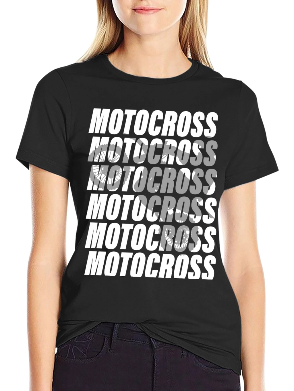Motocross Graphic Print Crew Neck T-Shirt