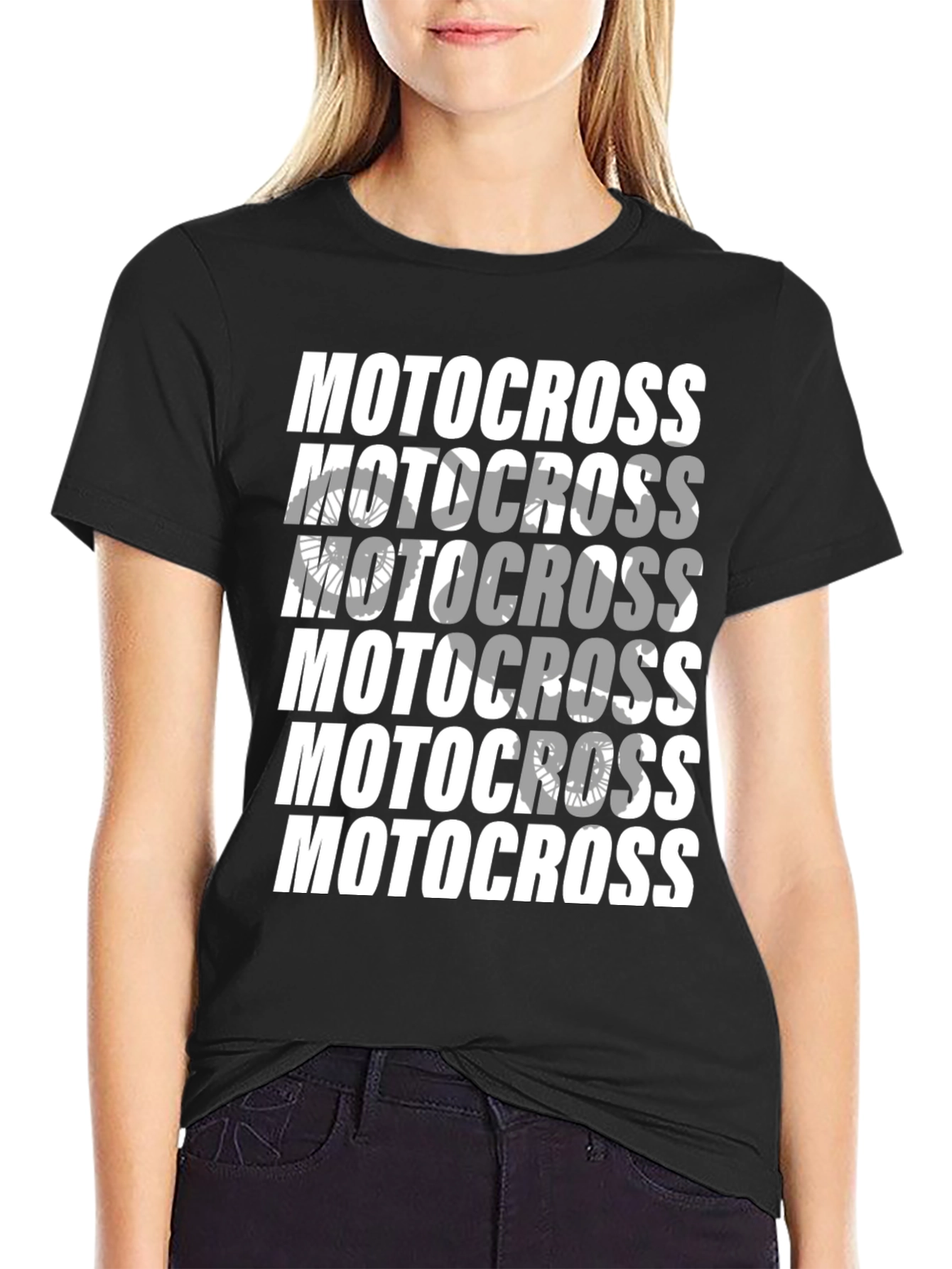 Motocross Graphic Print Crew Neck T-Shirt