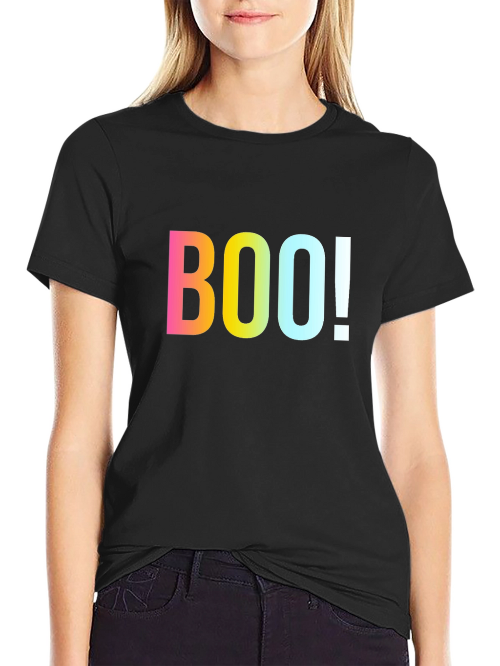 Halloween BOO! Graphic Print T-Shirt - Spooky Season Tee