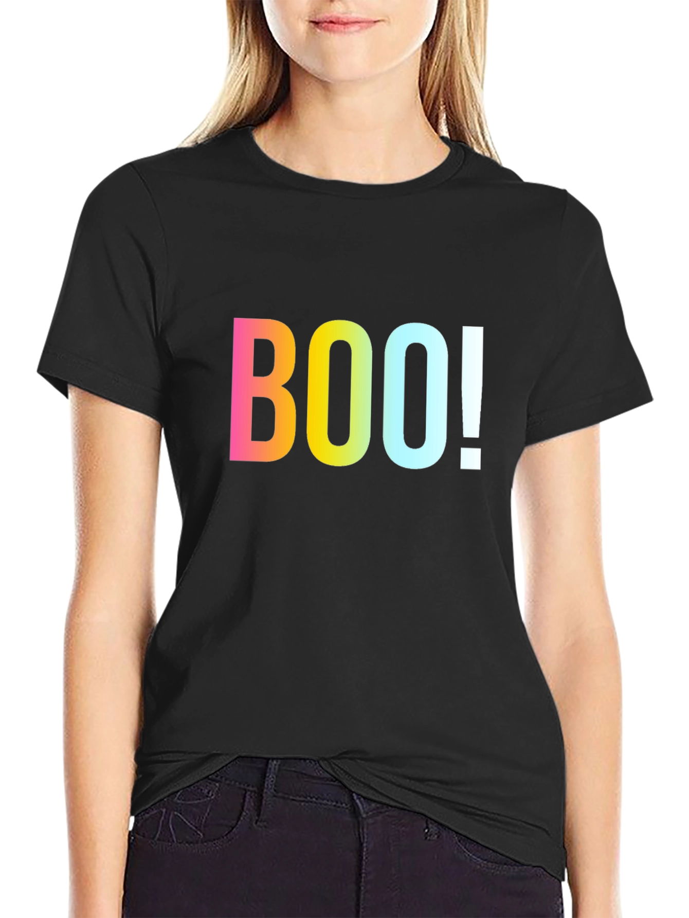 Halloween BOO! Graphic Print T-Shirt - Spooky Season Tee