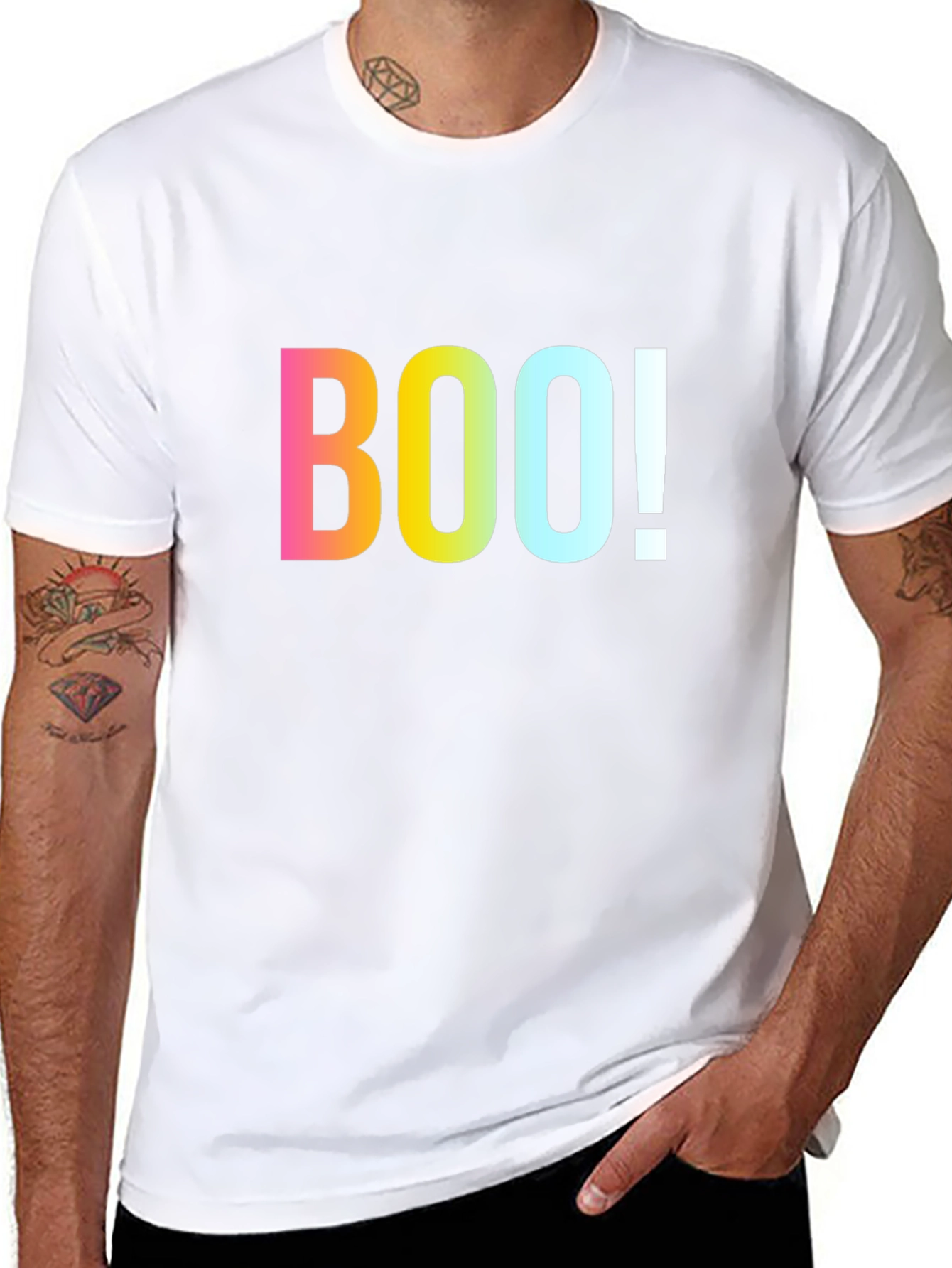 Halloween BOO! Graphic Print T-Shirt - Spooky Season Tee