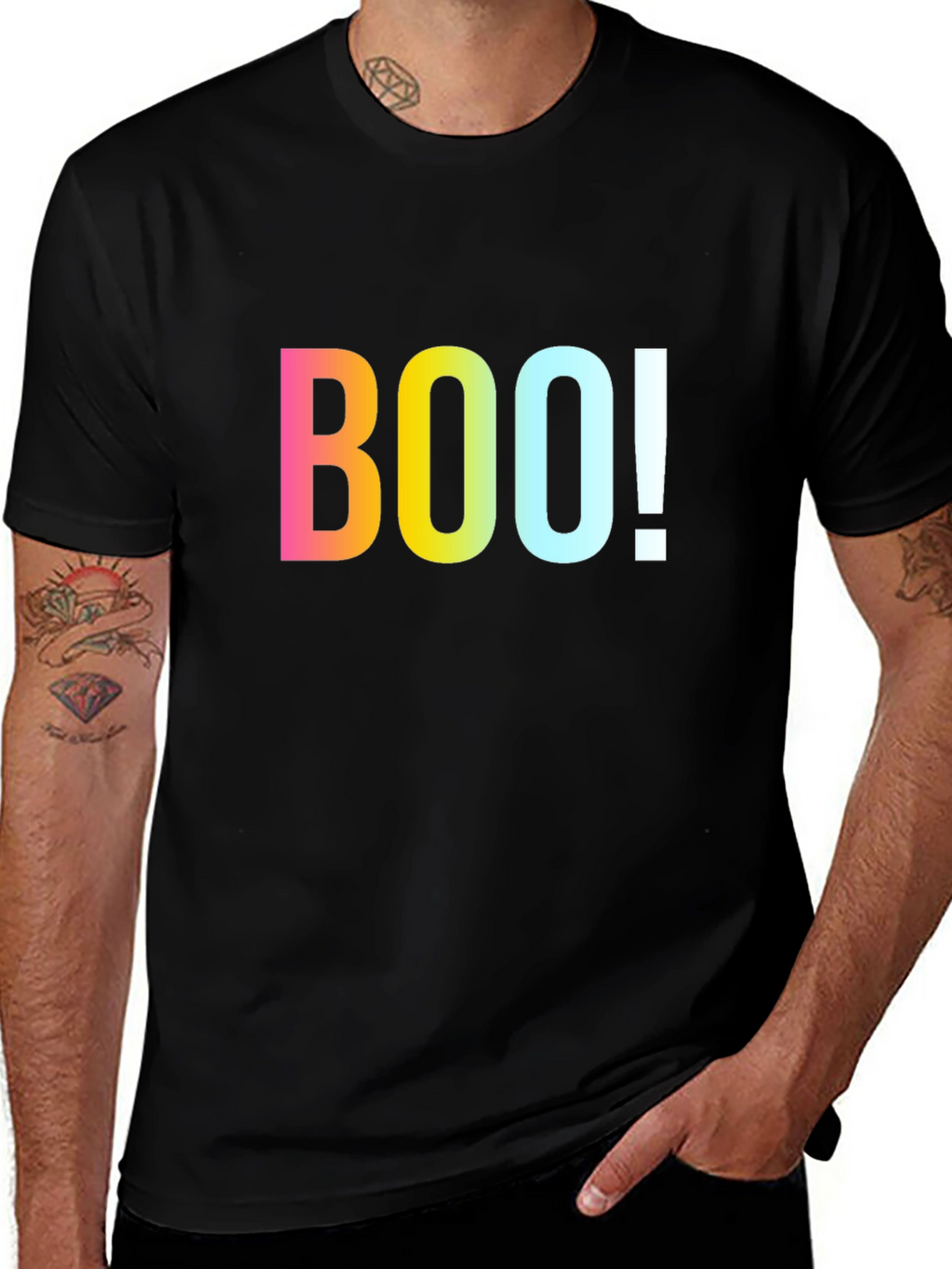 Halloween BOO! Graphic Print T-Shirt - Spooky Season Tee