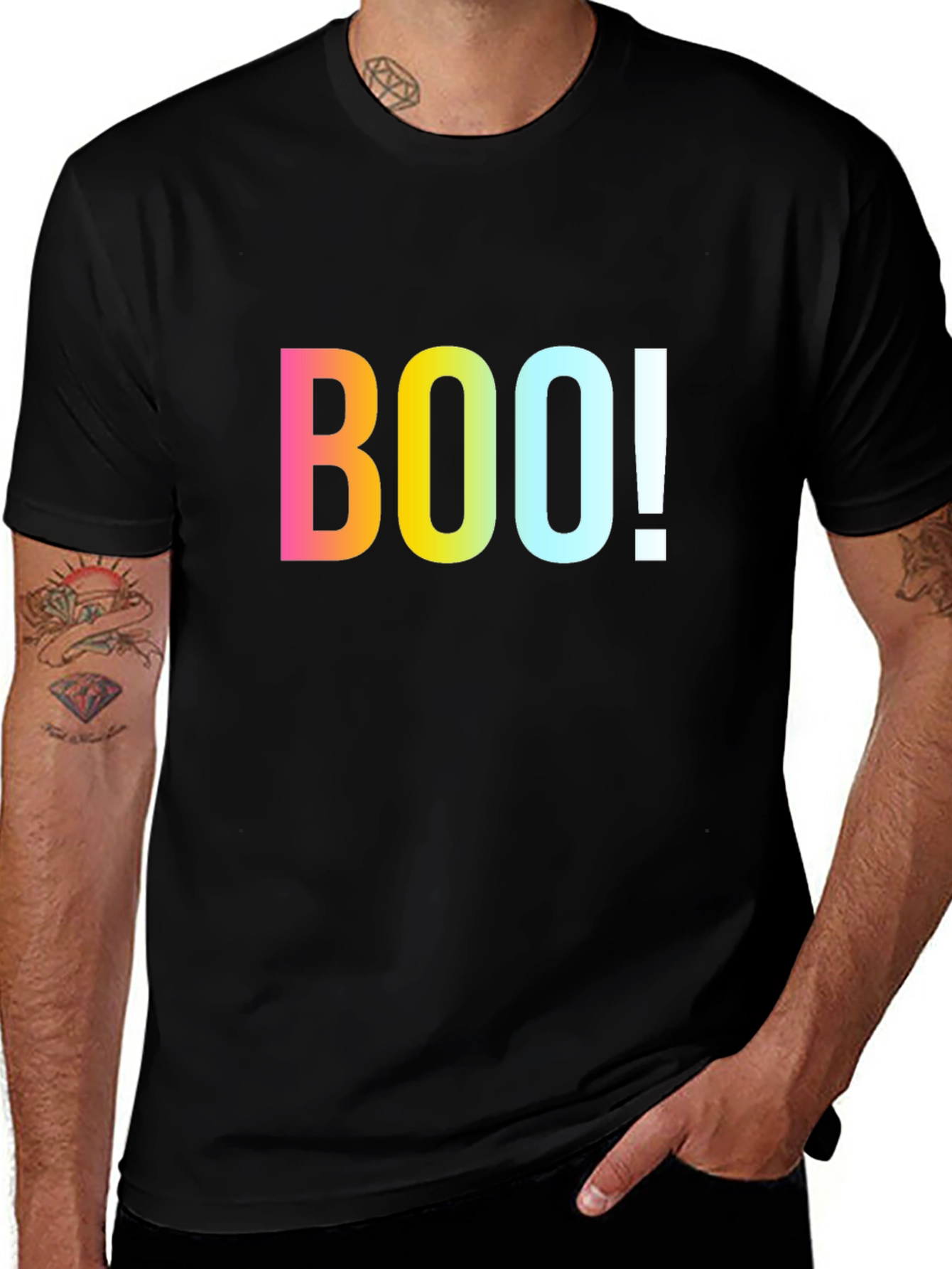 Halloween BOO! Graphic Print T-Shirt - Spooky Season Tee