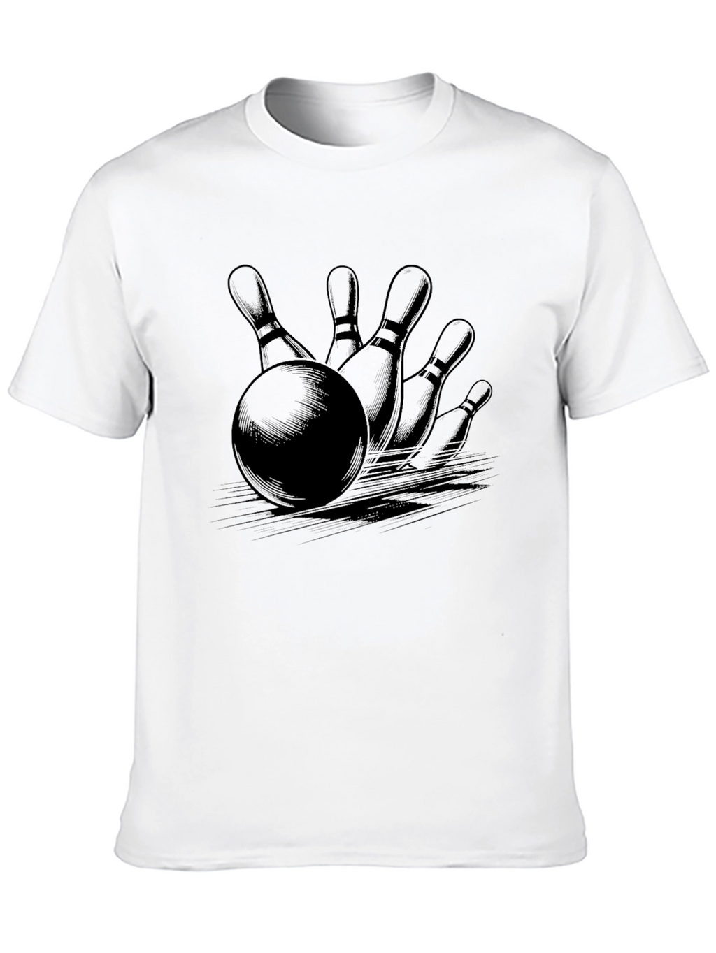 Bowling Strike Graphic Tee - Classic Black