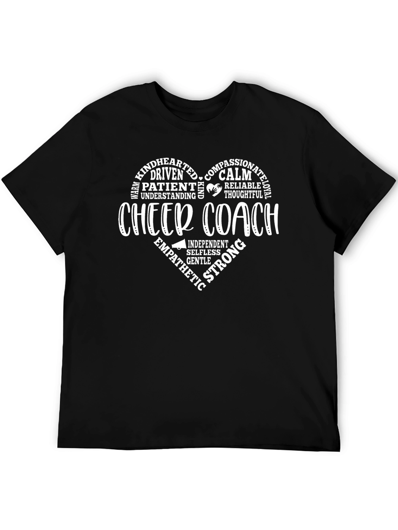 Cheer Coach Heart Graphic T-Shirt - Soft Cotton Blend